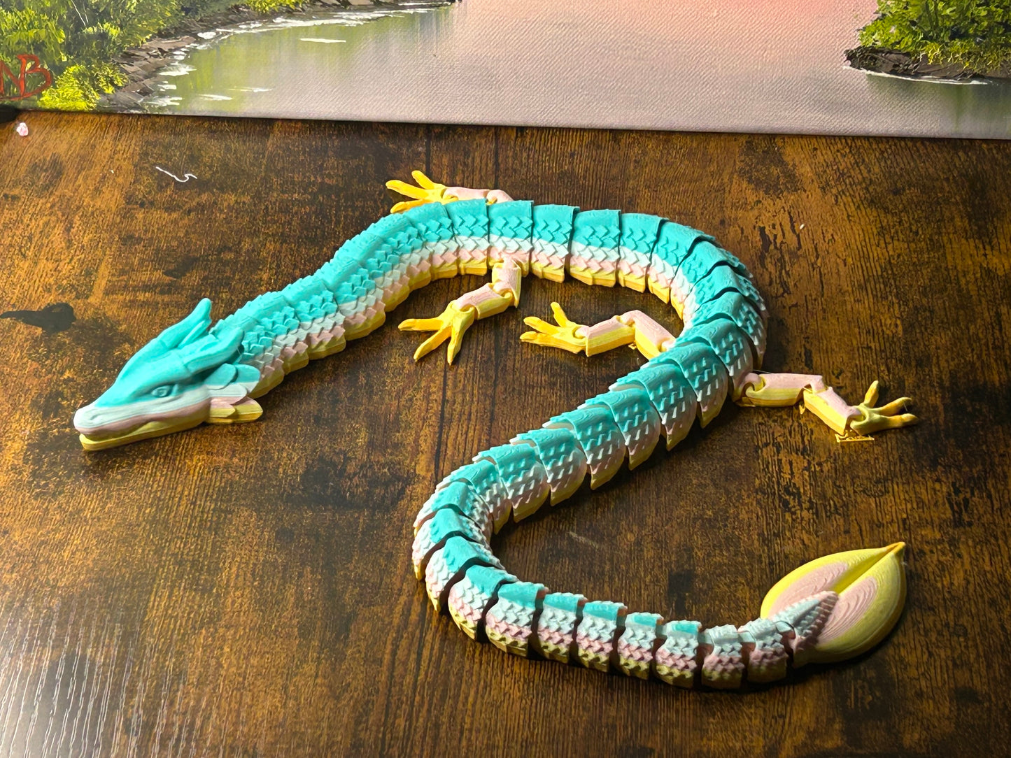 Flexi dragon 65cm multi colour pastel