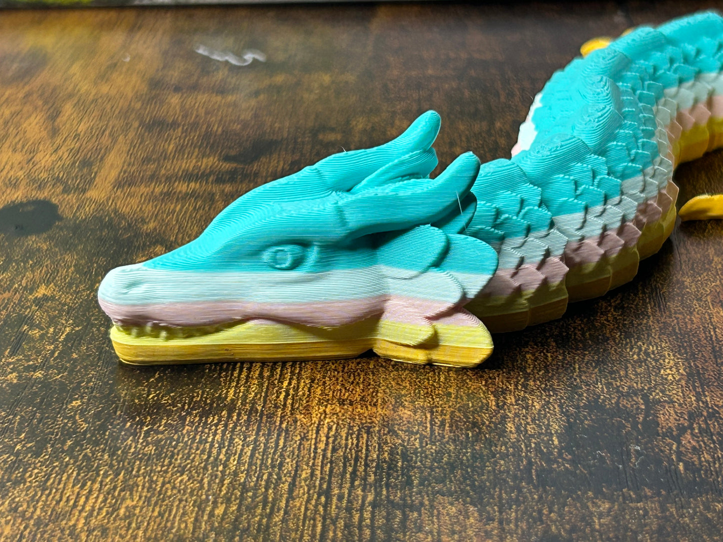 Flexi dragon 65cm multi colour pastel