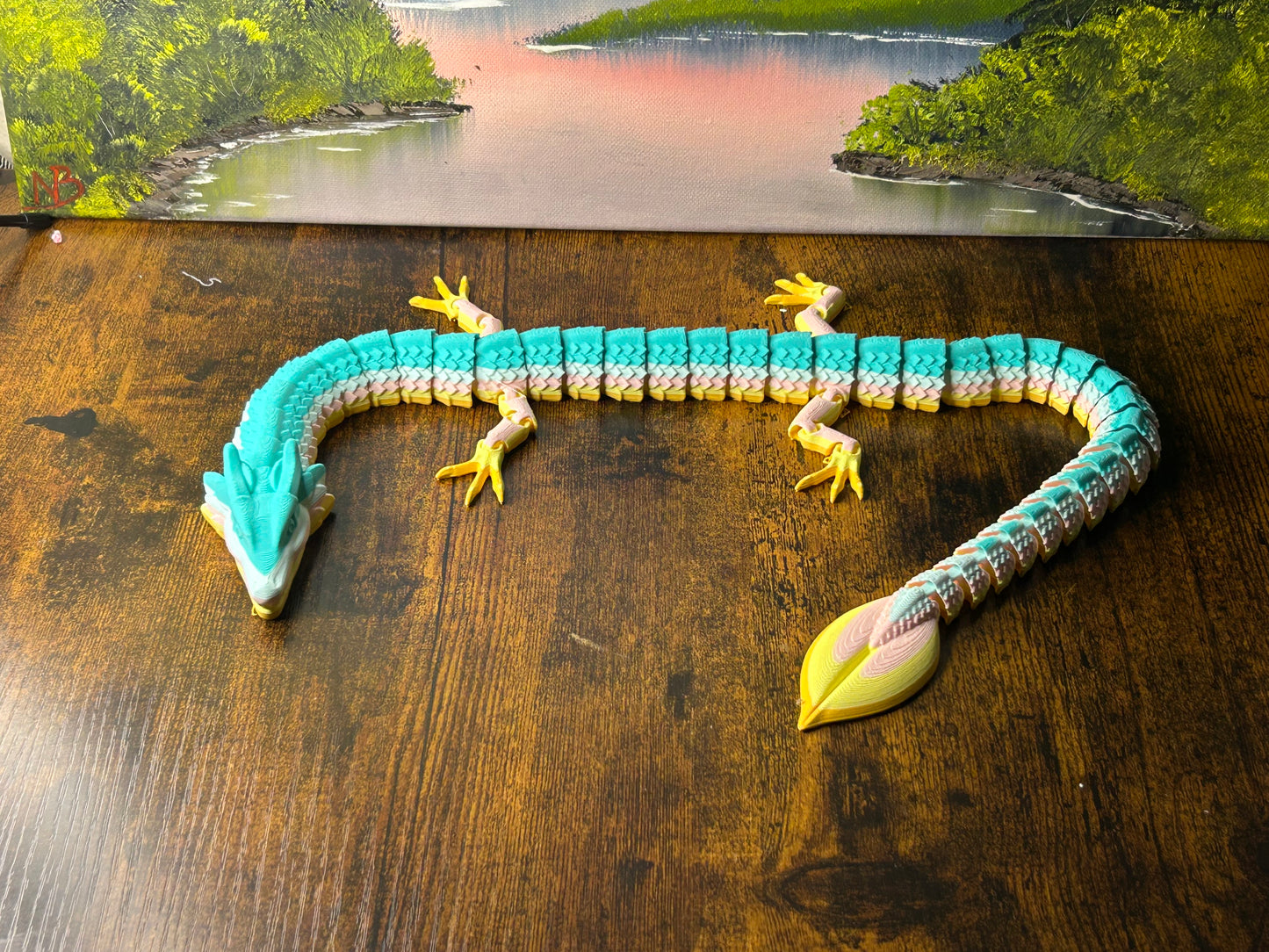 Flexi dragon 65cm multi colour pastel