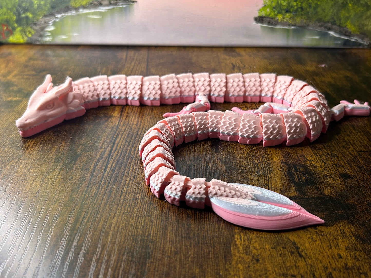 Flexi Dragon 65cm parelmoer en roze