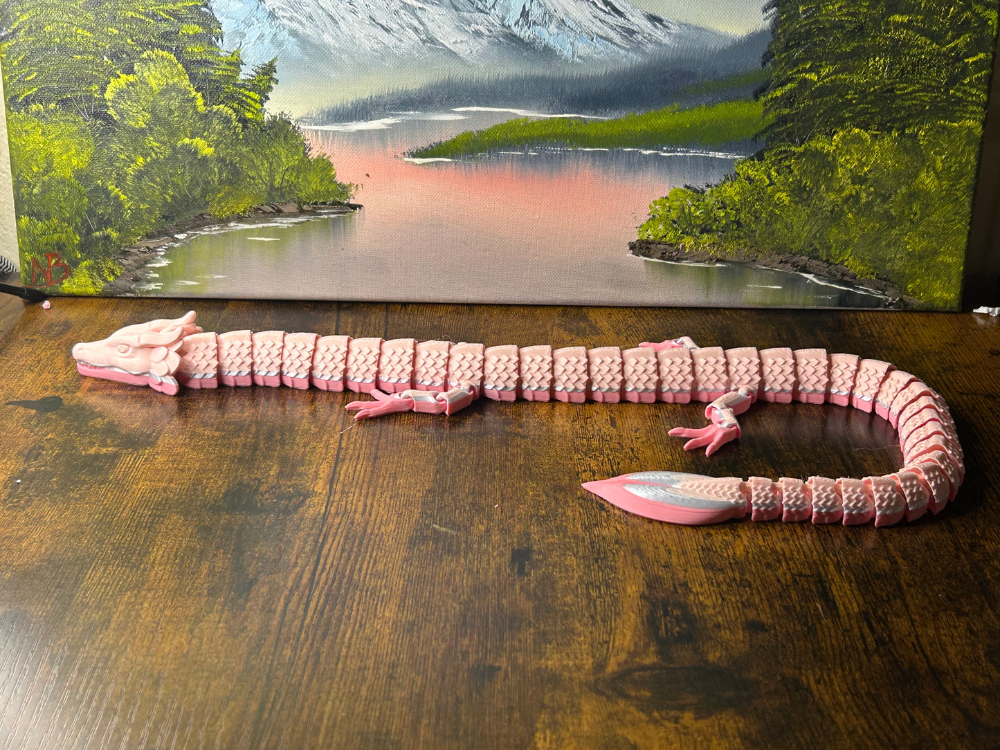 Flexi Dragon 65cm parelmoer en roze