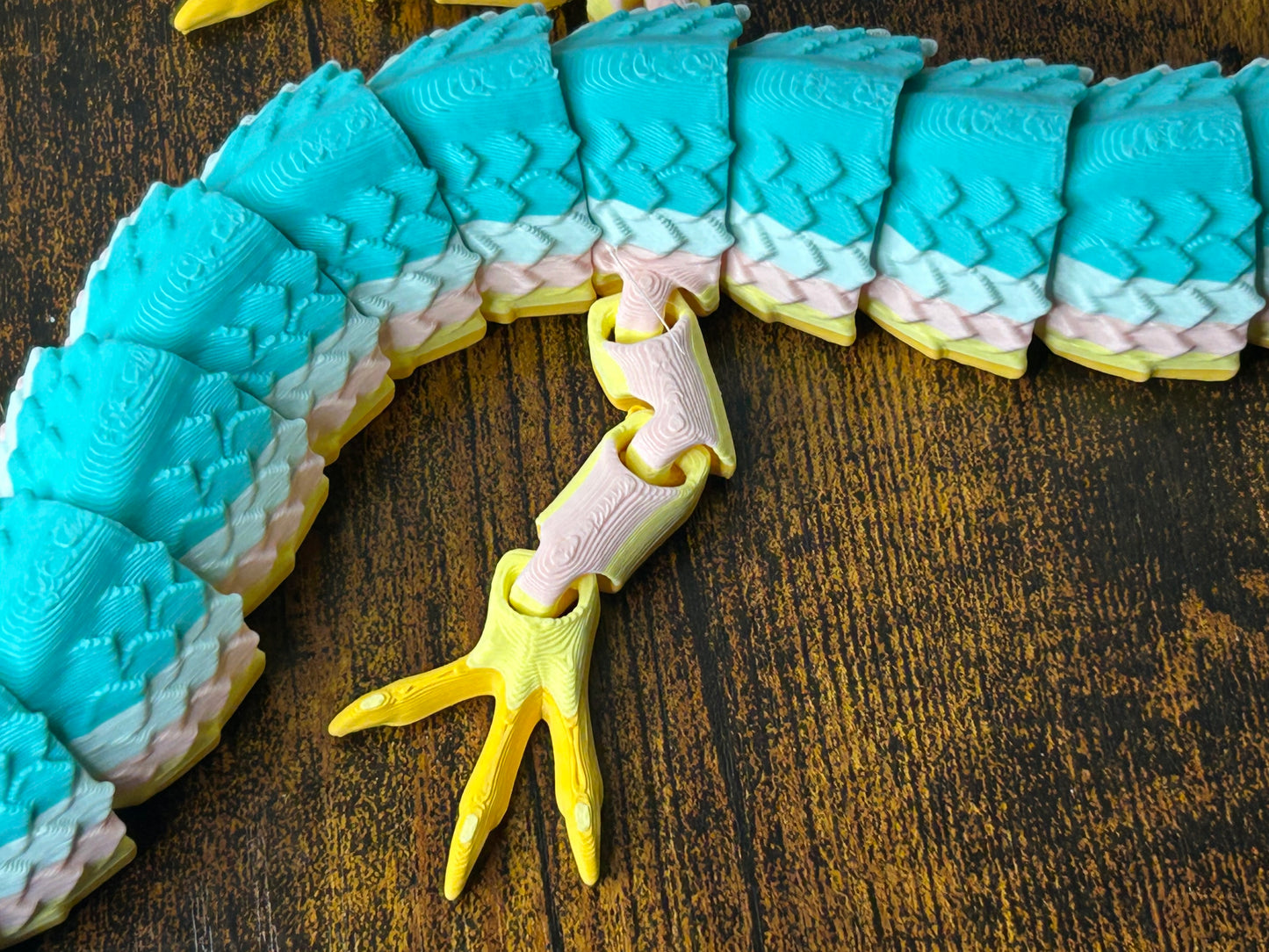 Flexi dragon 65cm multi colour pastel