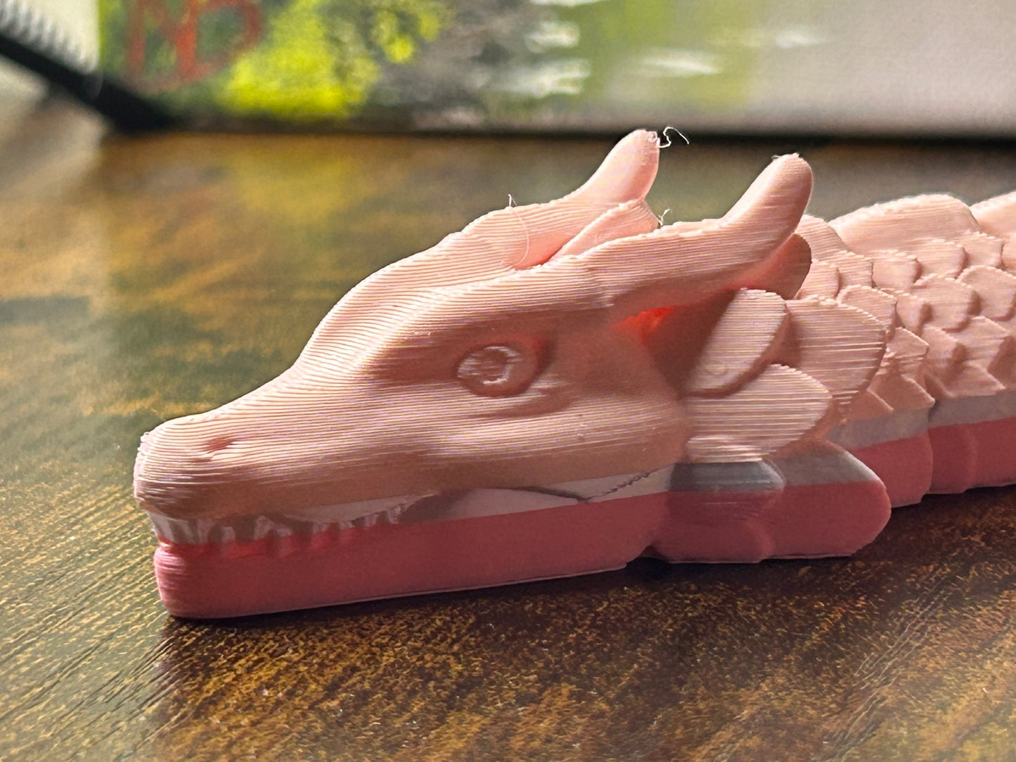 Flexi Dragon 65cm parelmoer en roze